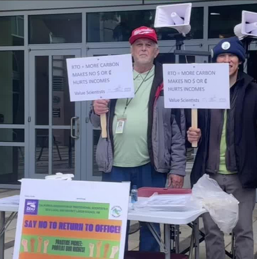 Don protesting RTO at a rally he organized outside CalEPA in 2024